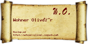 Wohner Olivér névjegykártya